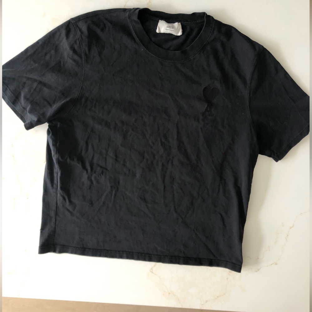 Ami Black Short Sleeve Tee